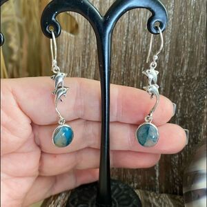 Quantum Quattro Solid Sterling Silver Dolphin Earrings